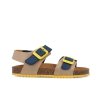 Sandałki GARVALIN 252474-B827 BEIGE Y AZUL MARINO beżowe na rzep