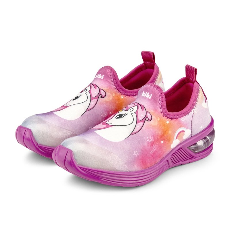 BIBI 1132087 buty sportowe wkładane różowe jednorożec