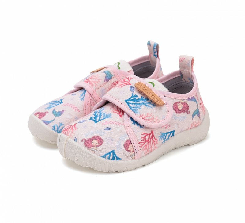 Tenisówki D.D.STEP BAREFOOT C086-51499A BABY PINK na rzepy