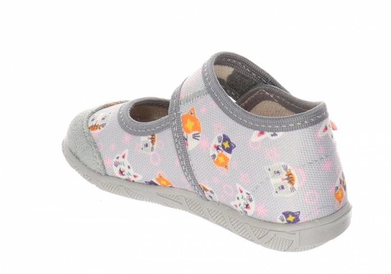 MILAMI 111 BR-17 GREY kapcie dziewczęce szare na rzep