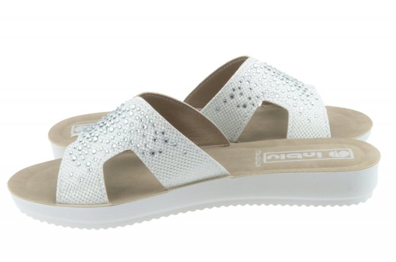 Klapki damskie Inblu BM-49 bianco-platino