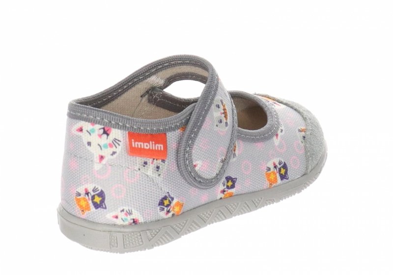 MILAMI 111 BR-17 GREY kapcie dziewczęce szare na rzep