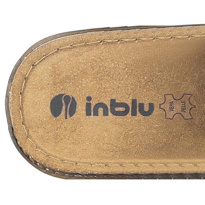 INBLU klapki damskie ED-3IU żółte skórzane klamerka 