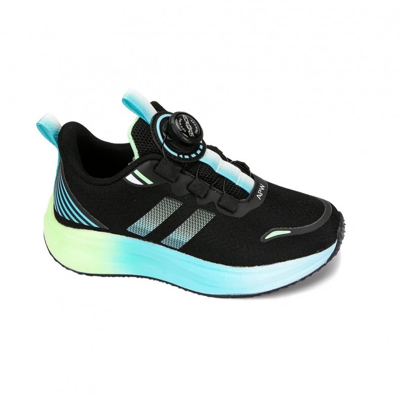 Apawwa buty sportowe ABC2693R BLACK/GREEN chłopięce - wiązanie boa