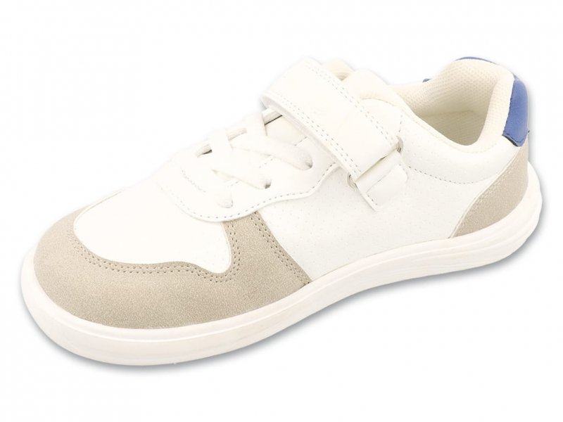 Befado FIKO BAREFOOT 004Y007 white/grey buty chłopięce na rzep