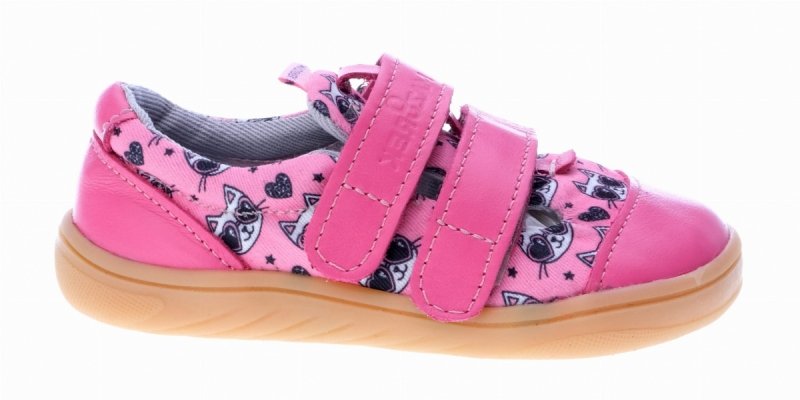 Mazurek SLIPPER RÓŻ CATS  na rzepy