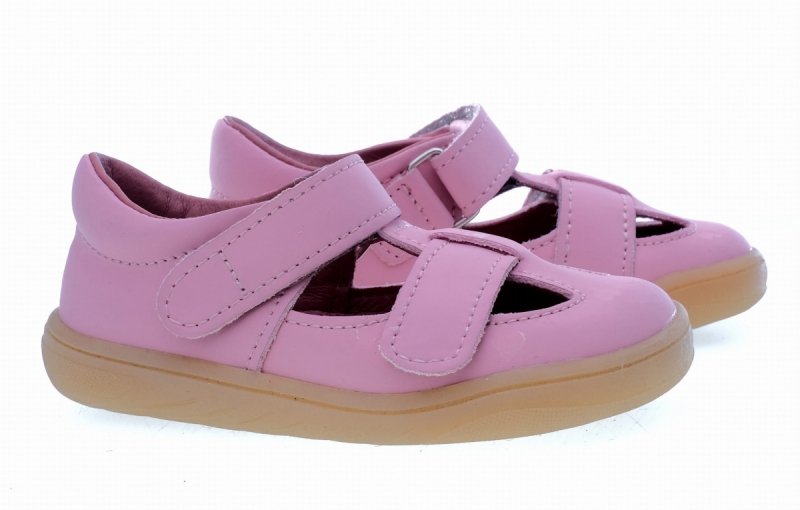 Sandałki MAZUREK BAREFOOT 1372 PINK na rzepy