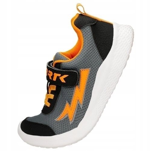 BARTEK 8700610 SZARY/POMARAŃCZ buty sportowe na rzep