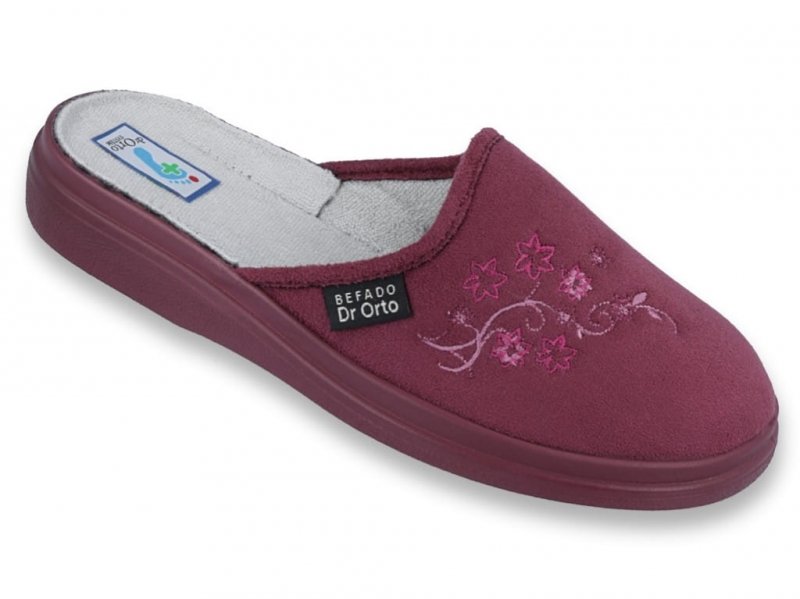 DR ORTO 132D014 kapcie damskie bordowe