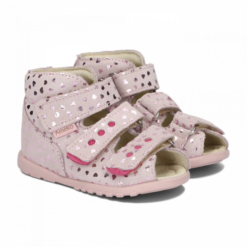 AMEKO A-17 PEDRO-ROSE  hearts buty profilaktyczno-korekcyjne na rzepy