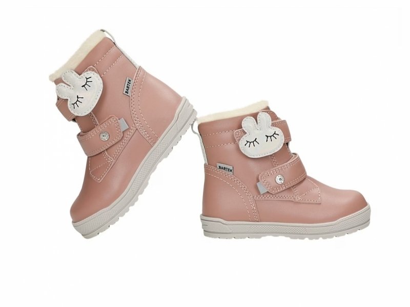 Trzewiki BARTEK 8400855 ocieplane różowe na rzepy