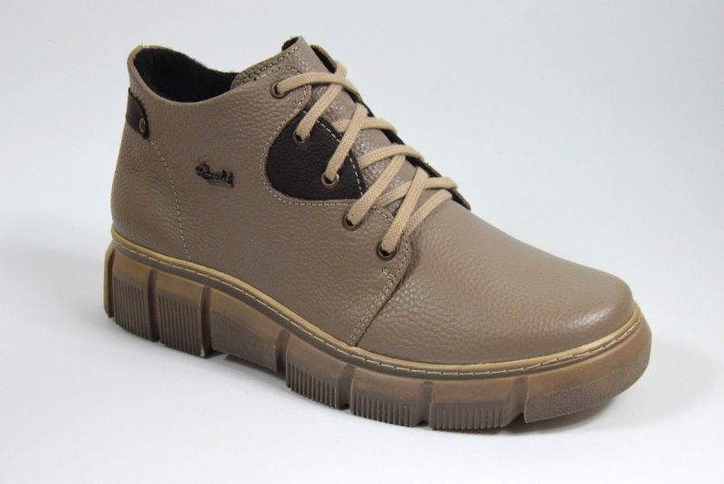 AMULET 346  22-24 damskie TRZEWIKI OCIEPLANE BEŻOWE sznurowane