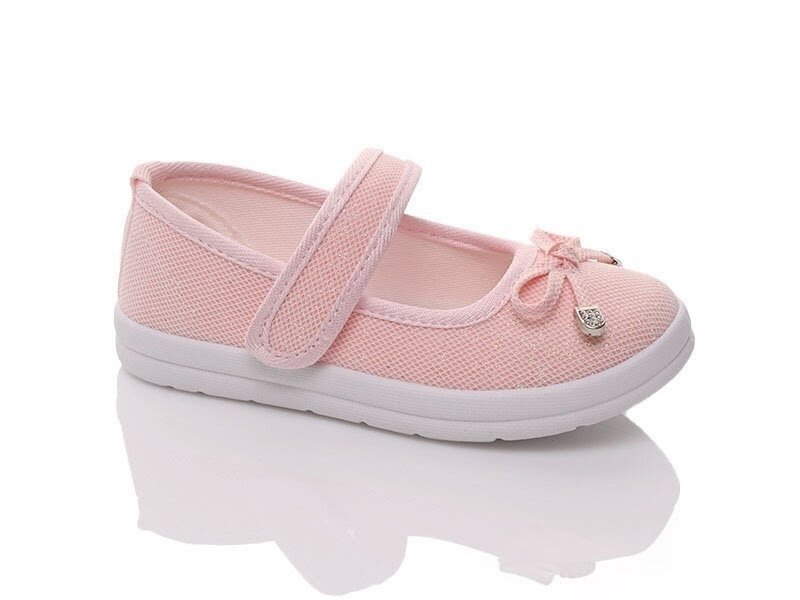 APAWWA Z514 PINK  kapcie balerinki tekstylne na rzep
