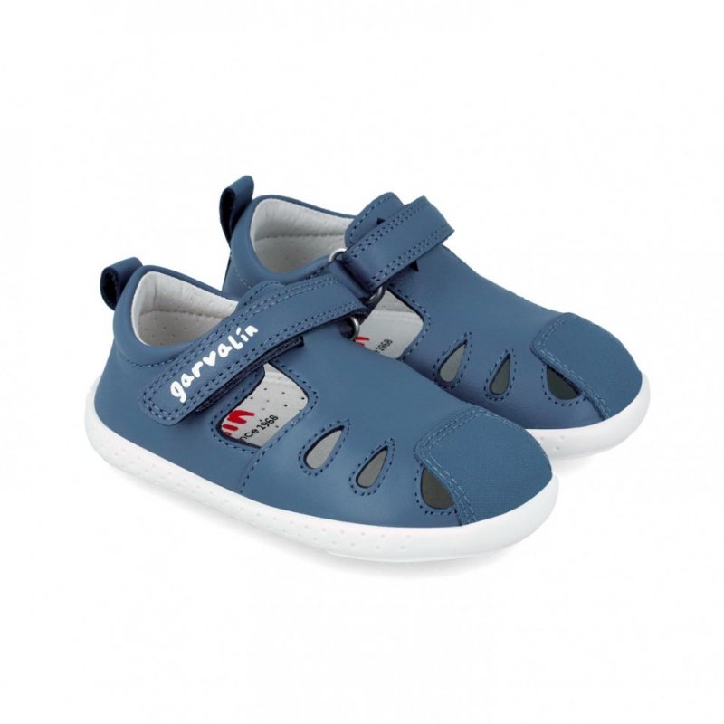 GARVALIN 242323-B PETROL sandał zabudowany barefoot na rzep