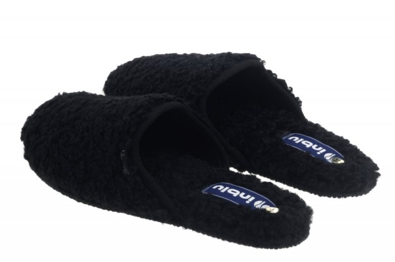 Inblu 155D127 kapcie damskie czarne-baranek