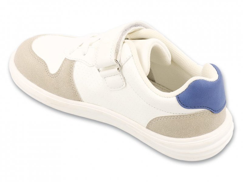 Befado FIKO BAREFOOT 004Y007 white/grey buty chłopięce na rzep