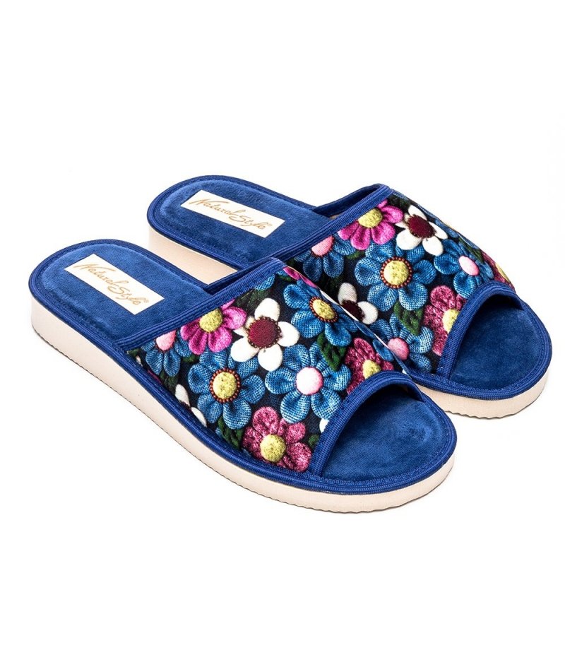 METEOR Natural Style 049 kapcie damskie ULA niebieskie