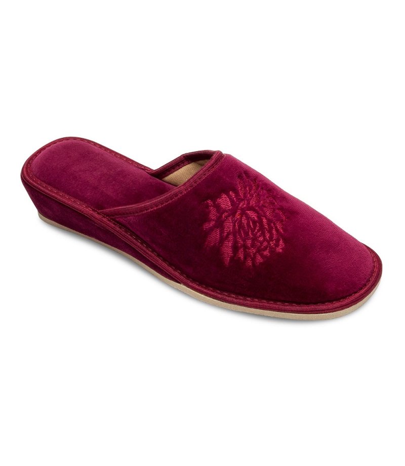 METEOR Natural Style 030 AGA pantofle domowe koturn - bordo