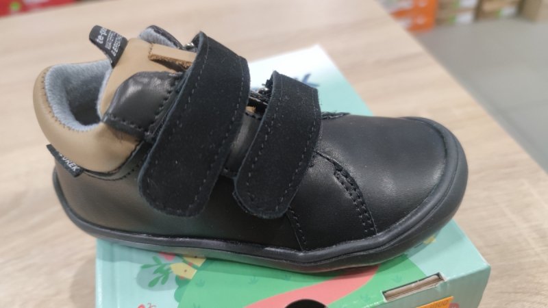 Trzewiki MAZUREK TE-POR 1376 CZARNY ŻÓŁTY barefoot na rzepy