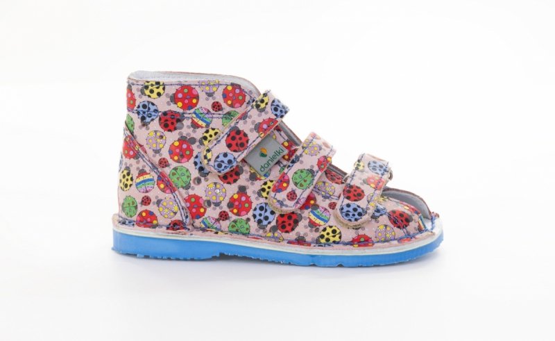  Sandałki profilaktyczne Danielki T125L biedronki na rzepy