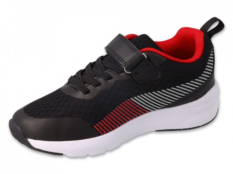Befado 516Q316 POP buty sportowe czarno/czerwone na rzep