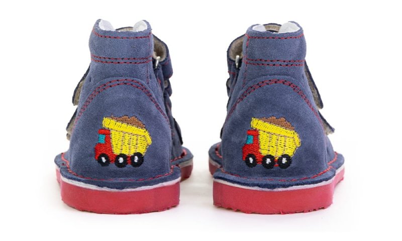 Sandałki profilaktyczne Danielki T125L JEANS WYWROTKA na rzepy