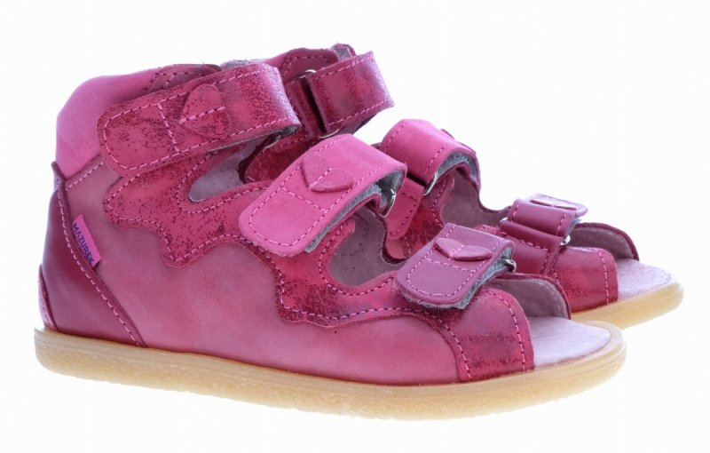 Sandałki profilaktyczne MAZUREK 1334 RÓŻ MALINA