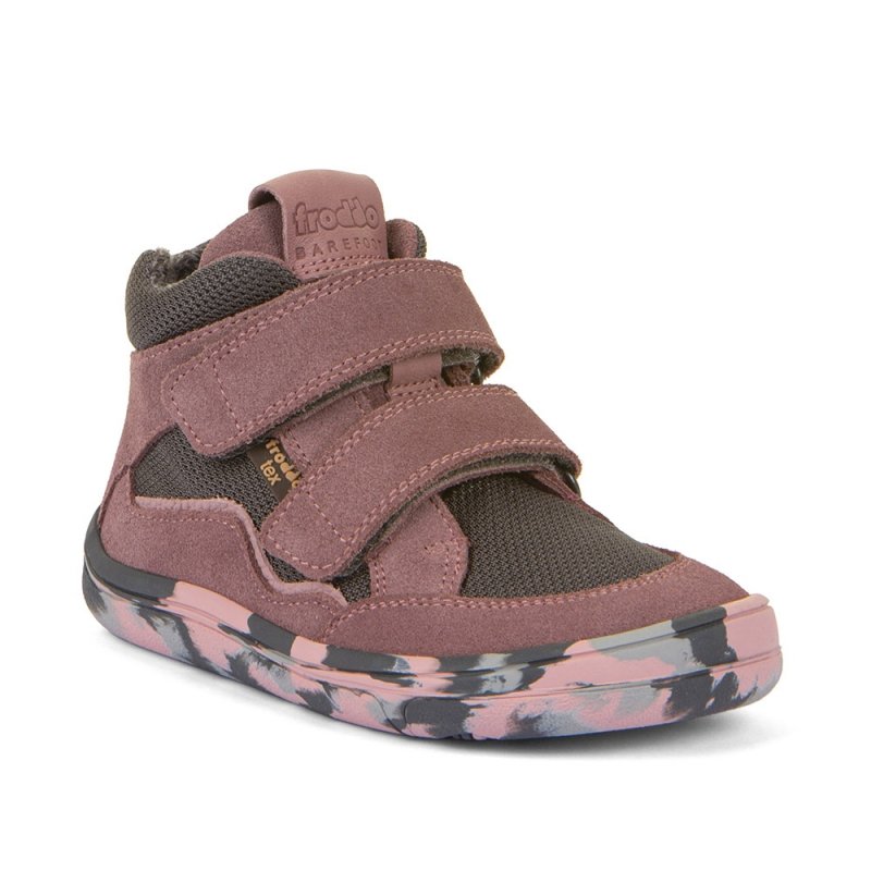 Trzewiki FRODDO G3110262-4 GREY/PINK barefoot dziewczęce na rzepy