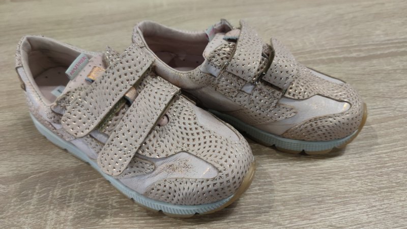 Półbuty MAZUREK 1362 MORELOWY dziewczęce na rzepy