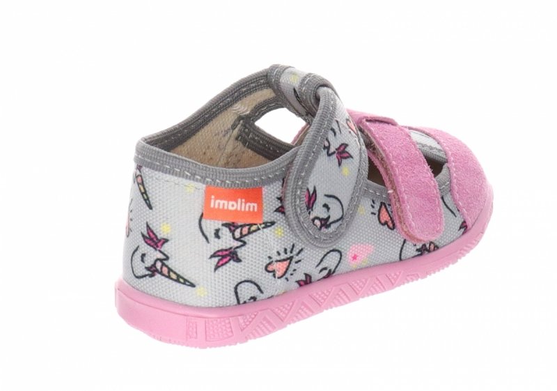 MILAMI 118 BR-29 GREY kapcie dziewczęce szare na rzepy