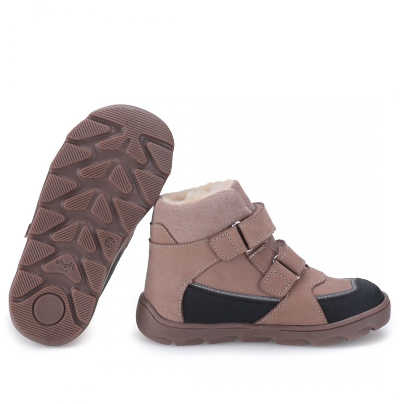 EMEL EV2809M-19 barefoot Trzewiki chłopięce na rzepy