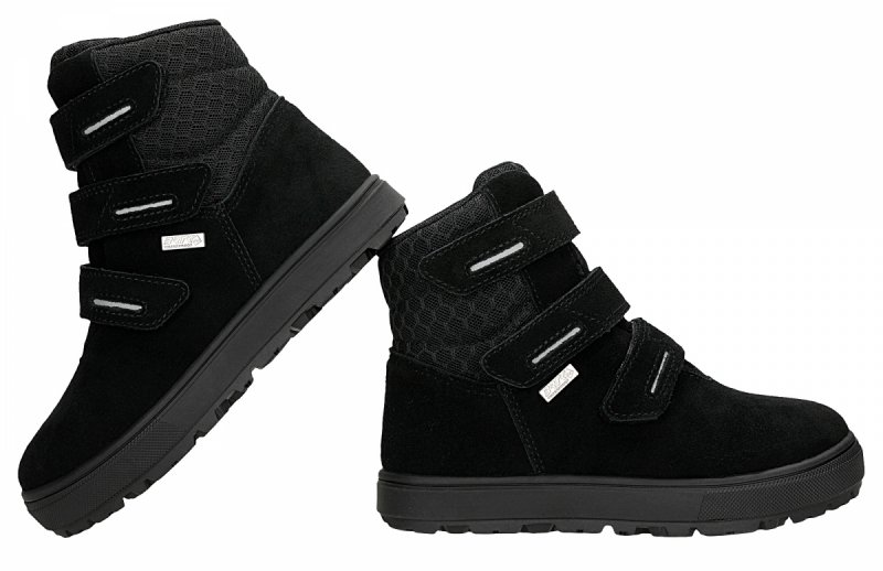 BARTEK 8630881 trzewiki zimowe czarne chłopięce na rzepy 