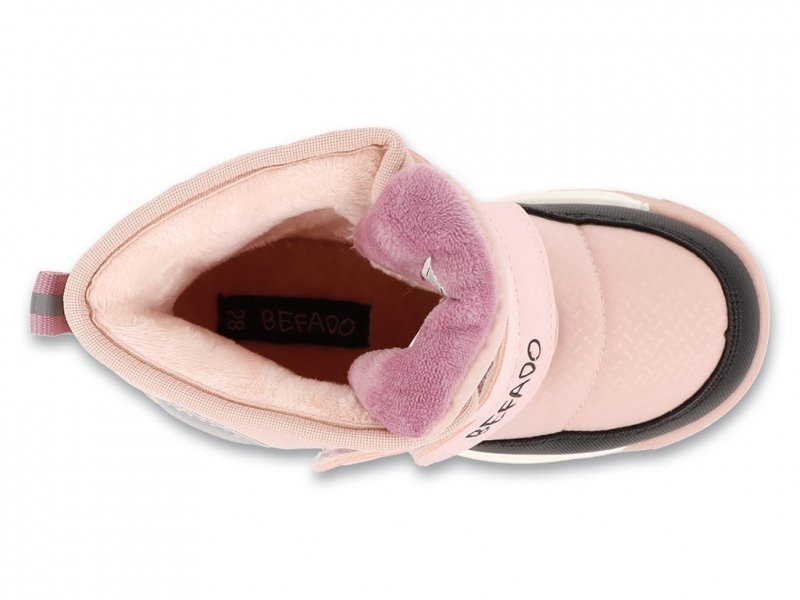 Befado 169X039 Śniegowce różowe ocieplane na rzepy
