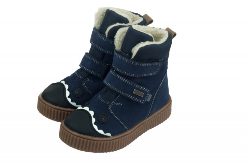 Trzewiki BARTEK 11017104 TEX niebieskie na rzepy