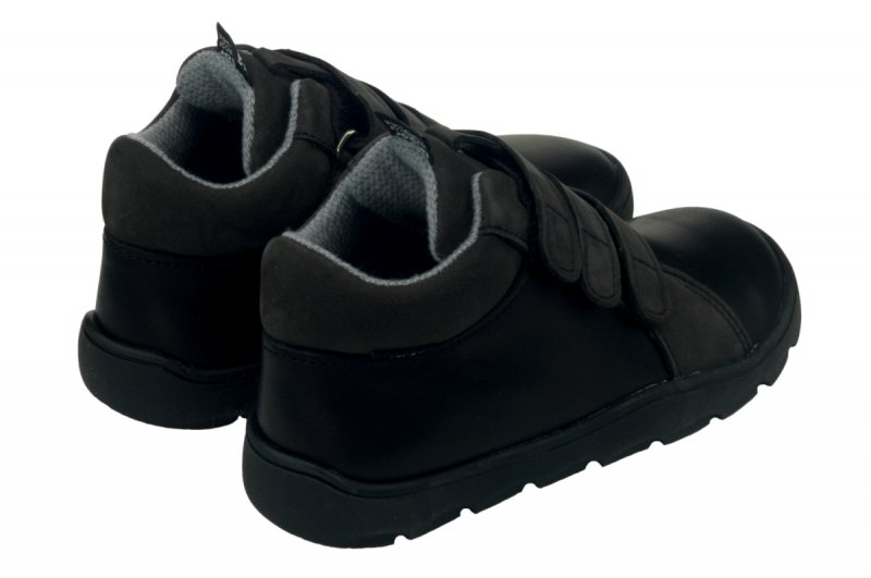 Trzewiki MAZUREK TE-POR 1376 CZARNY MIX barefoot na rzepy