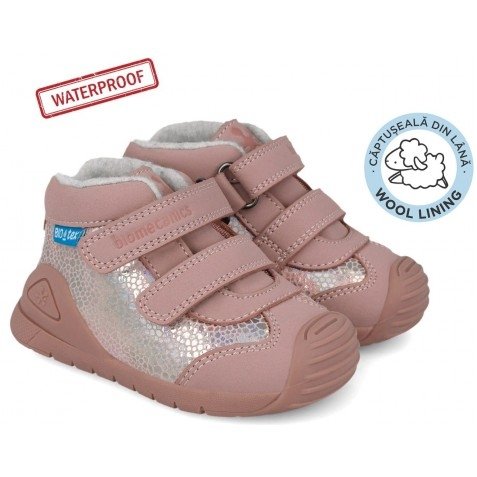 Trzewiki ocieplane wełną BIOMECANICS 251134-D032FB ROSA na rzepy