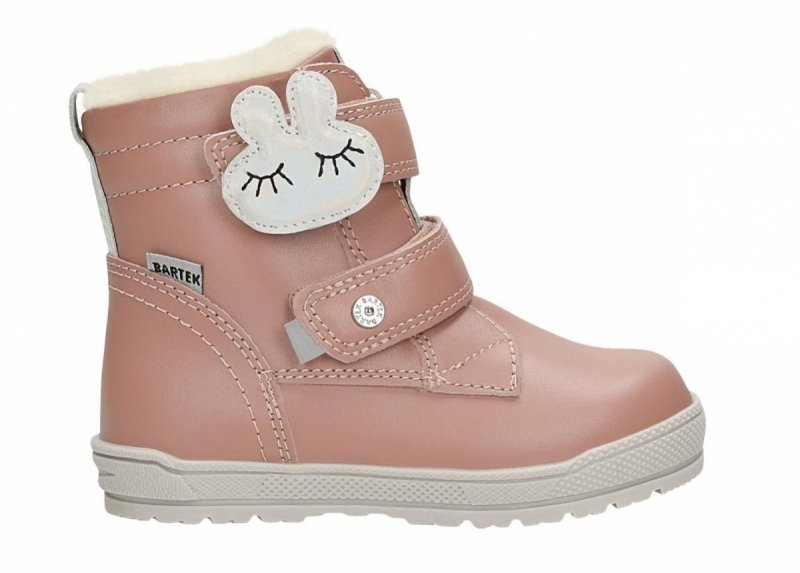 Trzewiki BARTEK 8400855 ocieplane różowe na rzepy