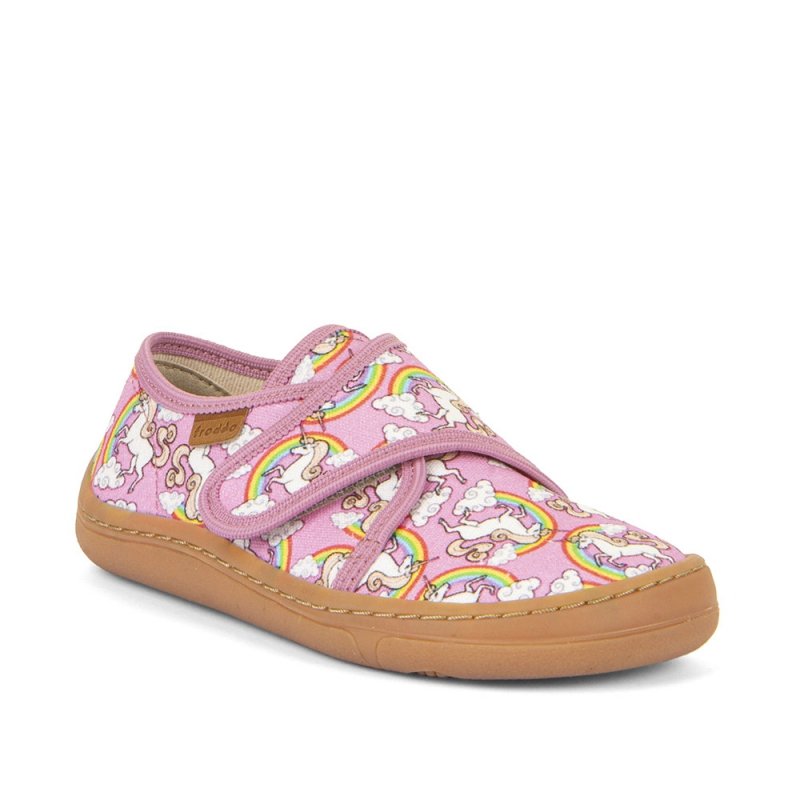 FRODDO BAREFOOT G1700408-4 WHITE/PINK kapcie dziewczęce na rzep 