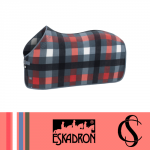 Derka polarowa FLEECE CHECK Classic Sports S/S 25 - Eskadron - steel blue/white/navy/coral blossom