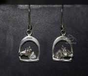 Kolczyki wiszące C GŁOWY W STRZEMIONACH - Wróbel