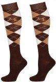 Podkolanówki jeździeckie CHECK brown/chantarelle/off-white - HARRY'S HORSE