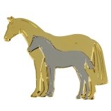 Znaczek ozdobny klacz ze źrebakiem