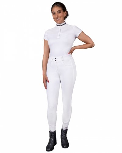 Bryczesy damskie z wysokim stanem KEA - QHP - white
