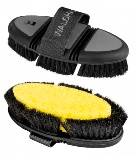 Szczotka z gąbką Flex - Waldhausen - black/grey