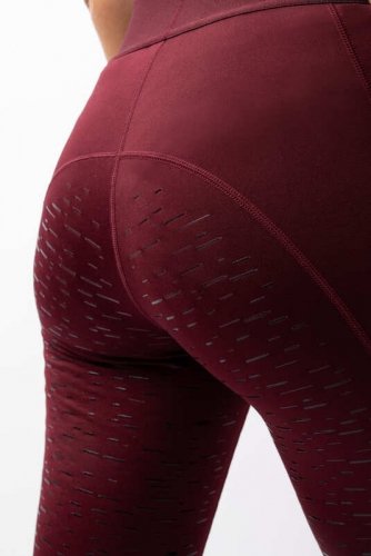Legginsy jeździeckie damskie MAIA - Horze - burgundy brown