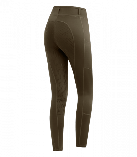 Legginsy jeździeckie damskie zimowe Ella ELT - Waldhausen - green brown