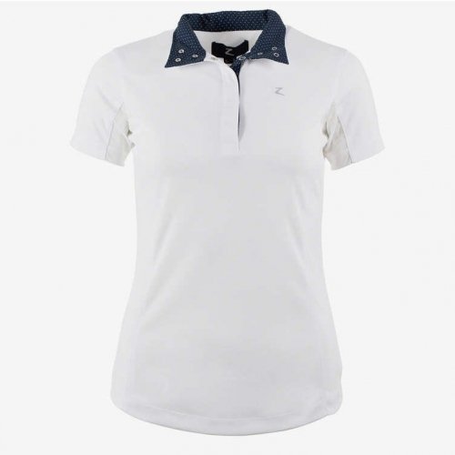 Koszulka damska konkursowa BLAIRE - Horze - white/dark navy