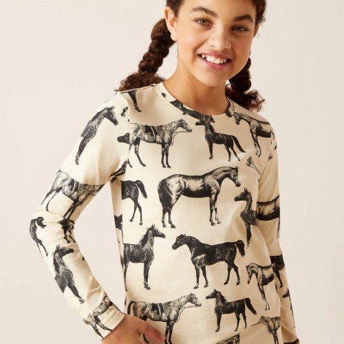 Bluzka młodzieżowa Sepia Equine T-Shirt - Ariat - summer sand