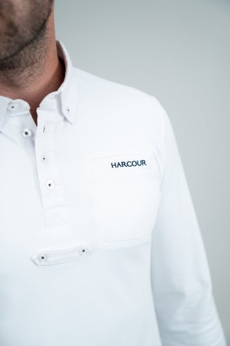Koszulka konkursowa męska PIANO POLO ML - Harcour - white 