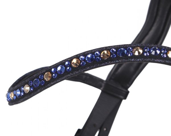 Ogłowie z nachrapnikiem szwedzkim ORLANDO - QHP - black/navy
